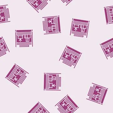 Shelf bathroom interior glyph seamless pattern Stock Illustration