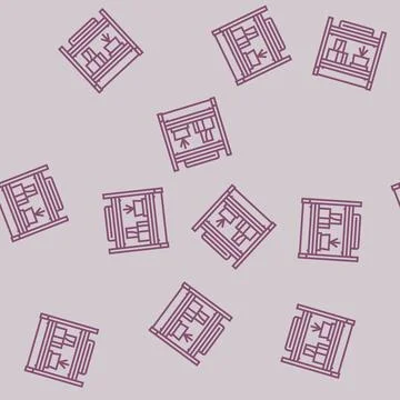 Shelf bathroom interior line seamless pattern Stock Illustration