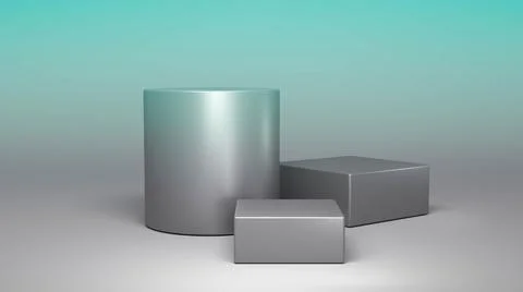 Shelf beyond imagination on background 3d render illustration. Podium steps f Stock Illustration