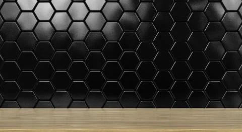 Shelf On A Black Tiled Wall Illustration