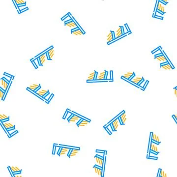 Shelf with booklets vector seamless pattern Stock Illustration