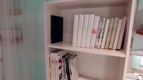 Shelf with books Stock Footage 79193066