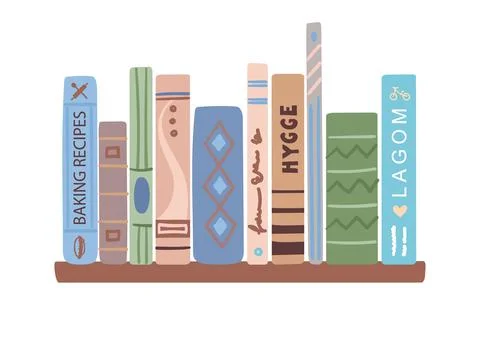 Shelf with books Stock Illustration