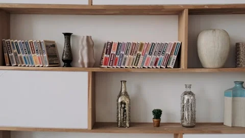  shelf with books in a loft interior Stock Footage 261664569