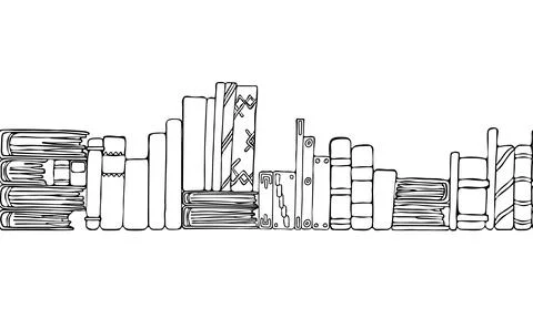 Shelf with books. Seamless pattern. Vector Stock Illustration
