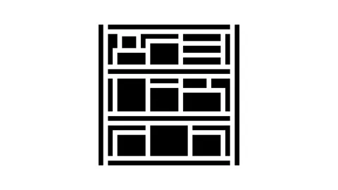 Shelf box cardboard packaging glyph icon animation Stock Footage 326143899