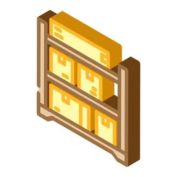 Shelf box cardboard packaging isometric icon vector illustration Stock Illustration