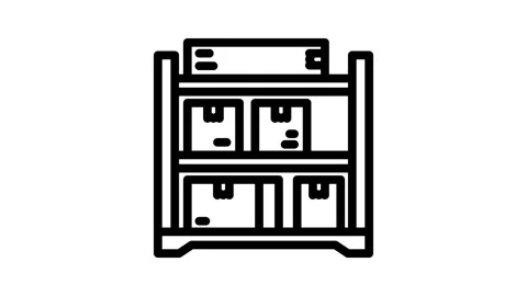 Shelf box cardboard packaging line icon animation Stock Footage 326753742