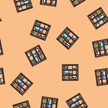 Shelf box cardboard packaging vector seamless pattern Stock Illustration