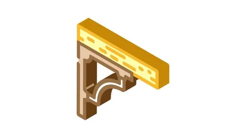Shelf bracket hardware furniture fitting isometric icon animation Vidéo 327292957