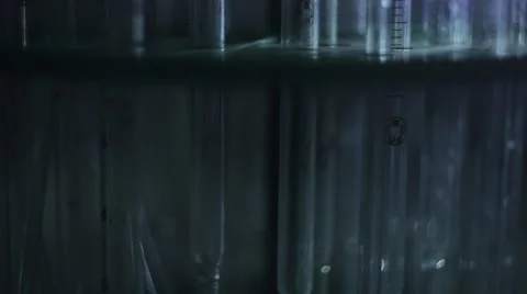 Shelf with chemical flasks Stock Footage 61773610