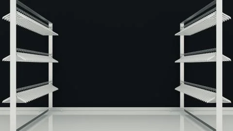Shelf clothes empty, rendering 3D Stock Illustration