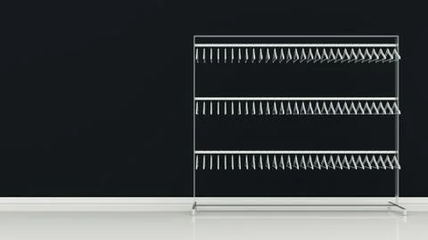 Shelf clothes empty, rendering 3D Stock Illustration