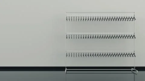 Shelf clothes empty, rendering 3D Stock Illustration