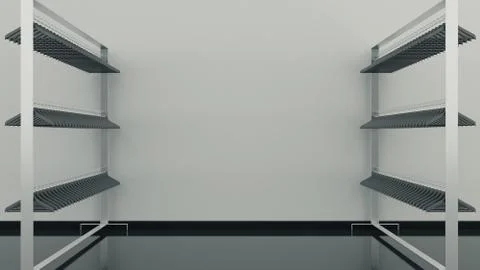 Shelf clothes empty, rendering 3D Stock Illustration