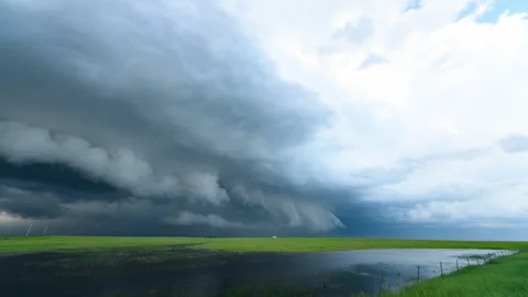 Shelf Cloud in the Grasslands of Texas Stock Footage 272717804