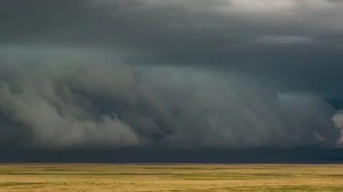 Shelf Cloud over Mountain Prairie Stock Footage 272719390