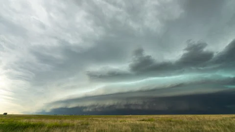 Shelf Cloud with Severe Storms in Colorado Stock Footage 278283224