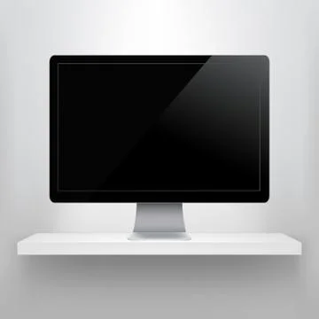 Shelf with computer Stock Illustration