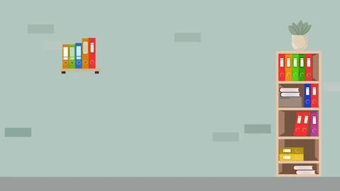 A shelf consisting of several folder boxes Stock Illustration