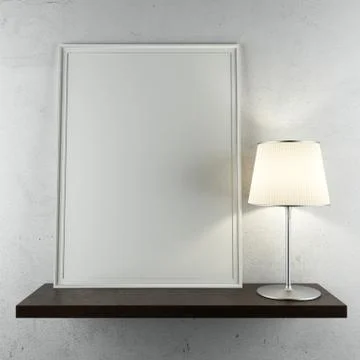 Shelf with frame and lamp Stock Illustration