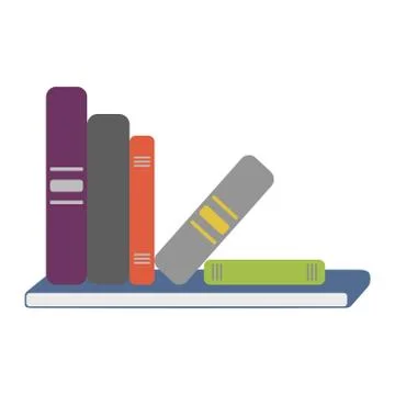 Shelf Full Of Books Vector Illustrazione stock