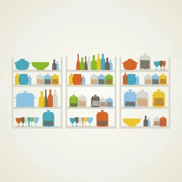 Shelf on kitchen Stock Photos