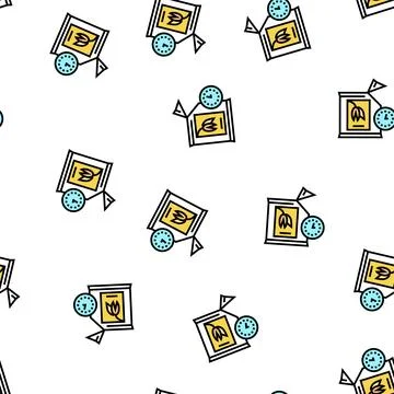 Shelf life of oatmeal when opened bag vector seamless pattern Illustrazione stock