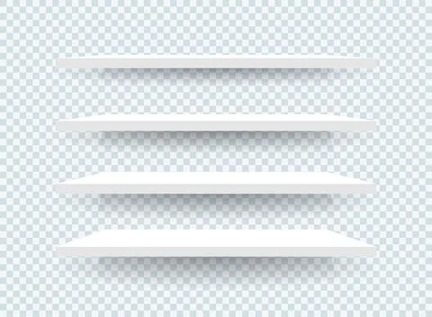 Shelf mockup icon in realistic style. Supermarket product display vector il.. Stock Illustration