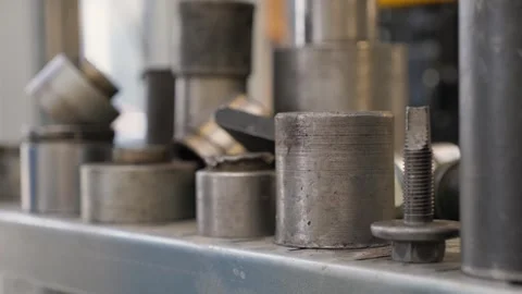 A shelf with silent blocks at a car service station,various tools and auto parts Stock Footage 337221032