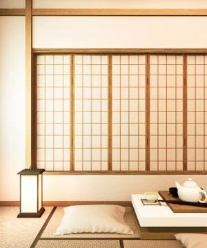 Shelf wall design in room modern tropical style - empty room interior - minim Stock Illustration