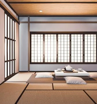 Shelf wall design in room modern tropical style - empty room interior - minim Stock Illustration