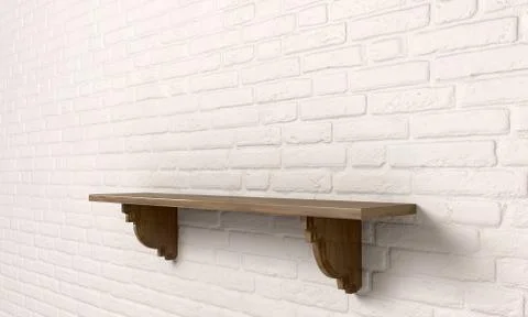 Shelf on a wall perspective Stock Illustration