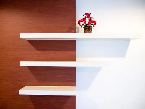 Shelf on wall Stock Photos