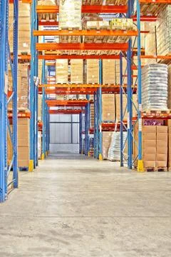 Shelf in warehouse Stock Photos