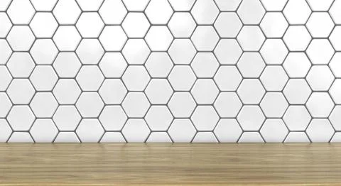 Shelf On A White Tiled Wall Illustration