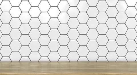 Shelf On A White Tiled Wall Illustration