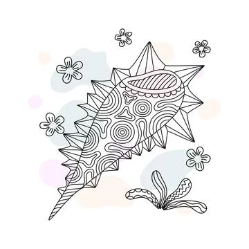 Shell and decoration  Illustrazione stock