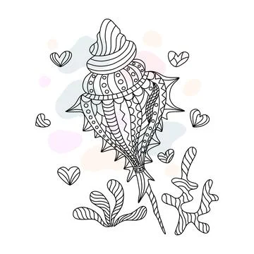 Shell and decoration  Illustrazione stock