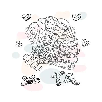 Shell and decoration  Stock Illustration