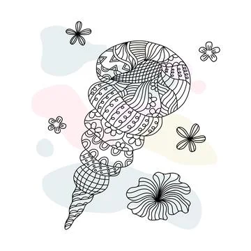 Shell and decoration  Illustrazione stock