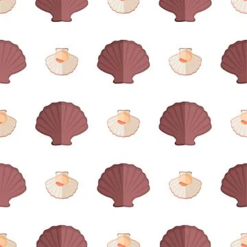 Shell and Mollusk Pattern Vector Illustration Stock Illustration