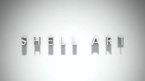 Shell Art 3D title animation with shadows on a white background Stock Footage 296716751