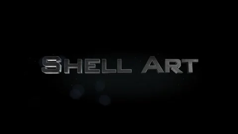 Shell Art title 3D metal text on black alpha channel background Stock Footage 301266353