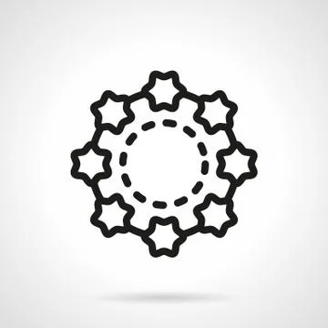 Shell beads simple line vector icon Stock Illustration