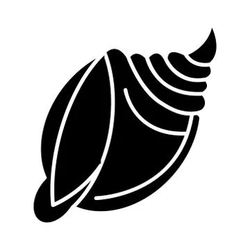 Shell big icon, vector illustration, black sign on isolated background Stock Illustration