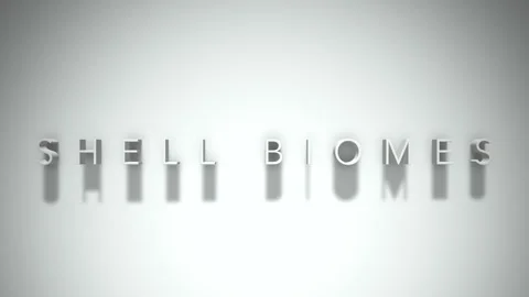 Shell biomes 3D title animation white text on a white background Stock Footage 299370249