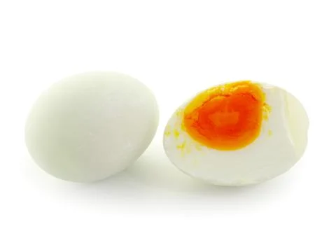 Shell boiled egg isolated on white background Stock Photos
