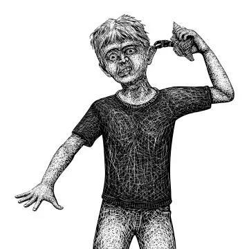 Shell boy sketch Stock Illustration