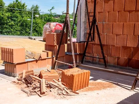 Shell of a brick house Stock Photos